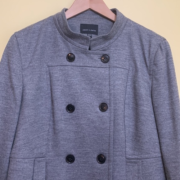 Judith & Charles | Heathered Gray Moto Button Down Lined Jacket Blazer 14 - Picture 3 of 17
